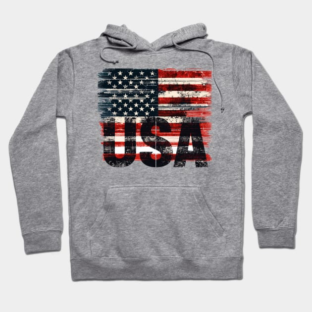 USA Flag Hoodie by Vehicles-Art